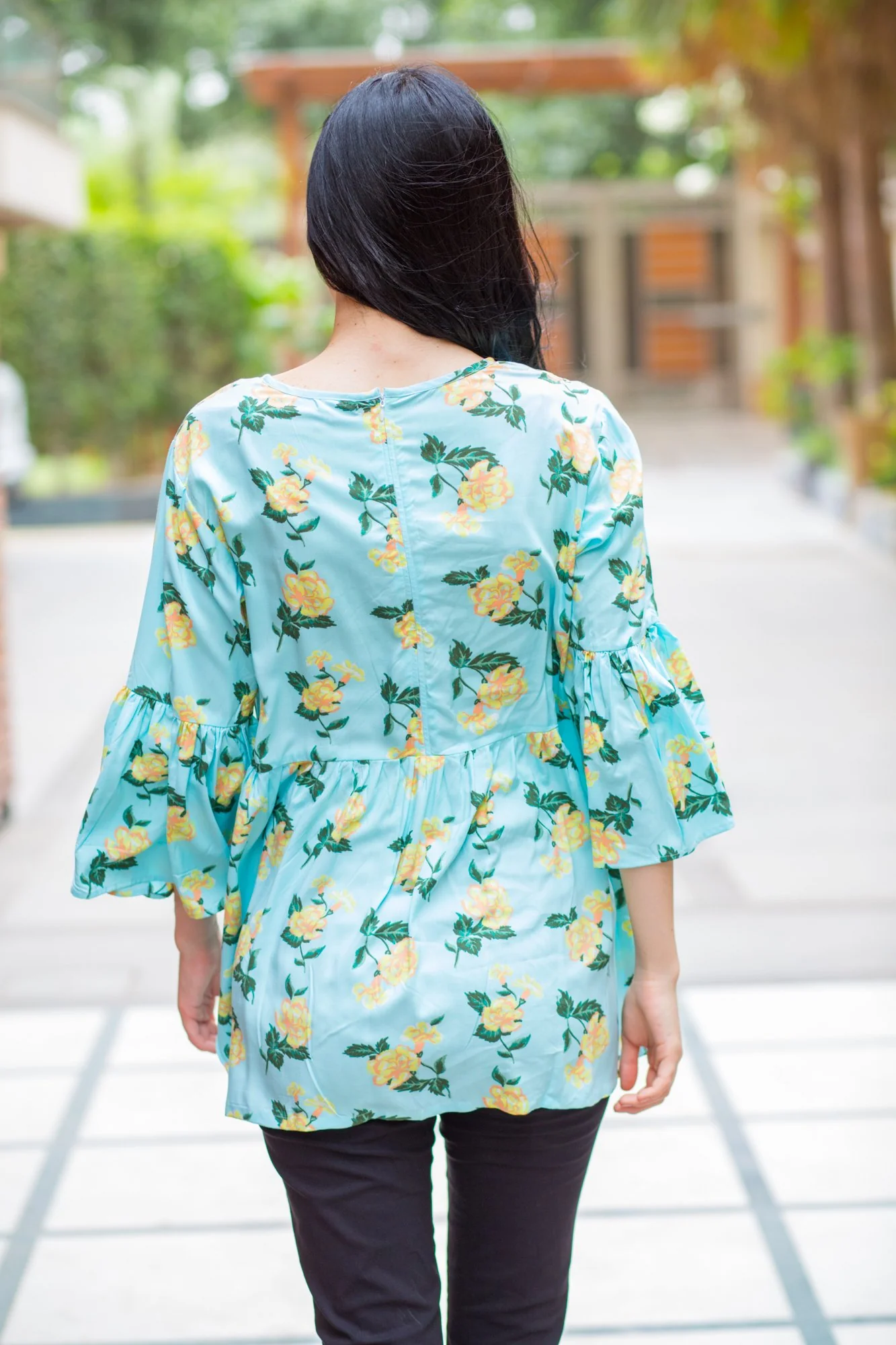 Mint Yellow Bloom Maternity Top - Chenance