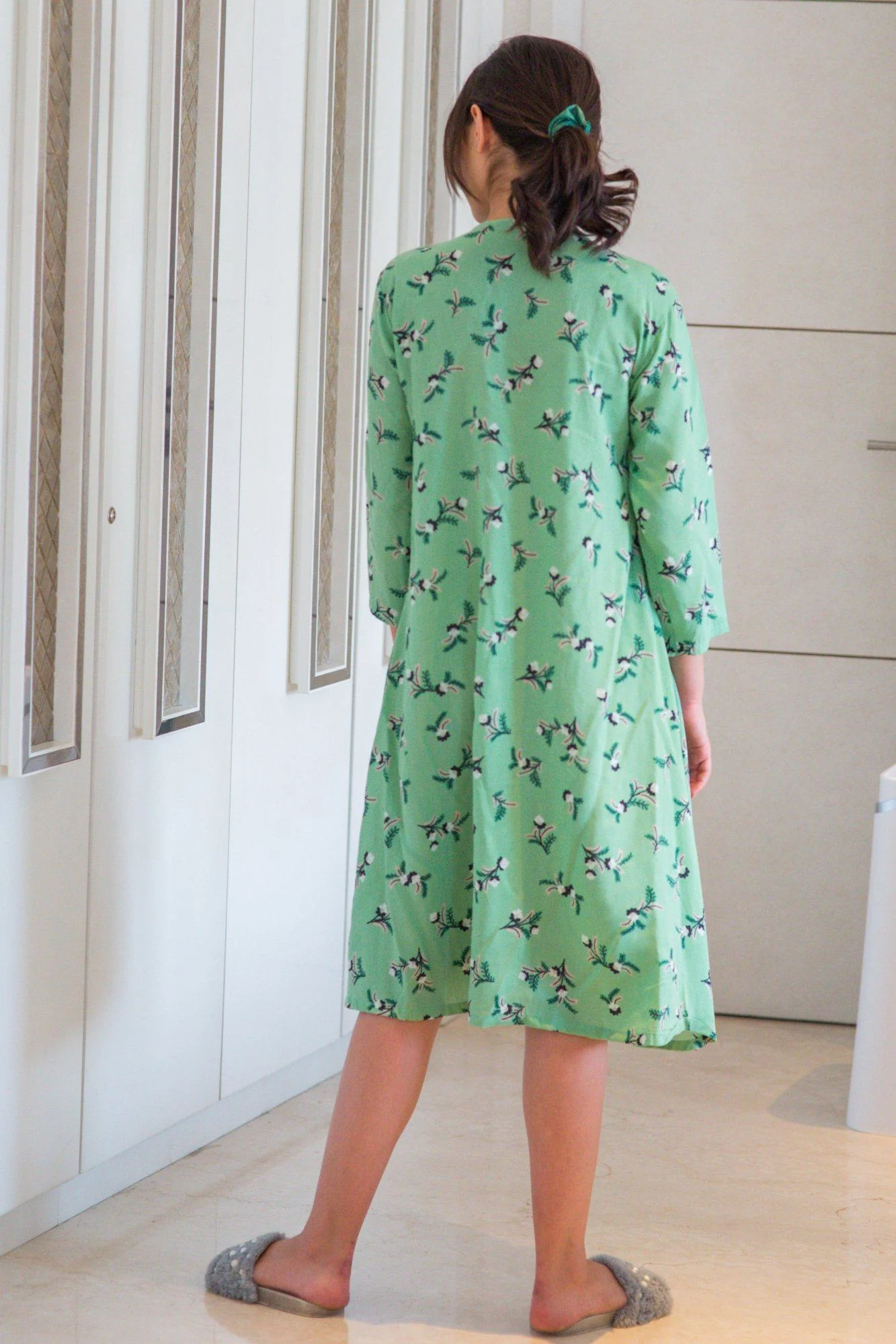 Botanical Mint Maternity & Nursing Night Dress - Chenance