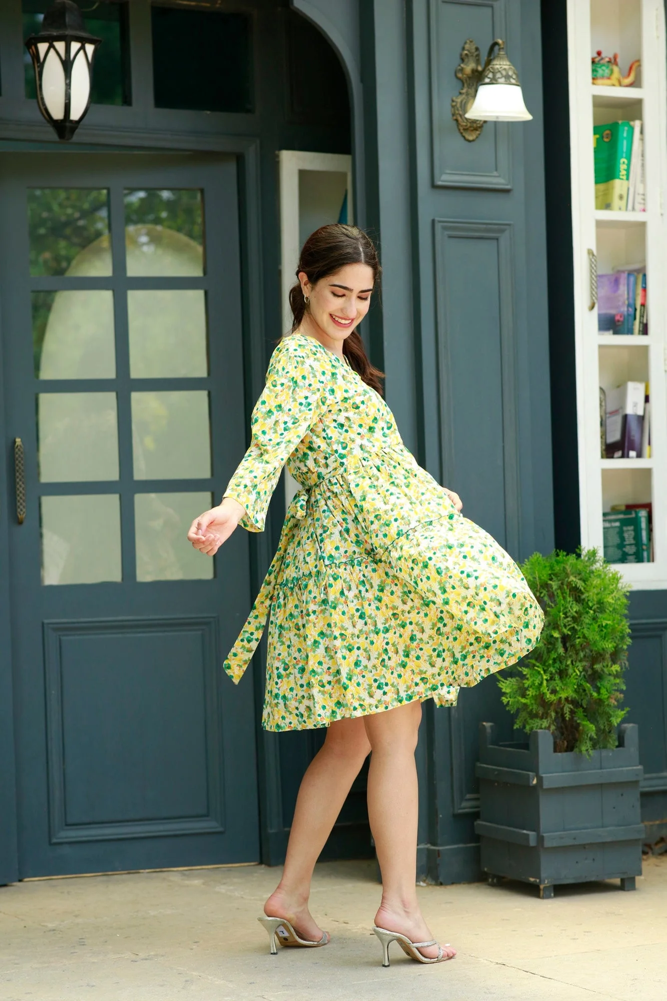 Green Blooming Garden Maternity & Nursing Dress - Chenance