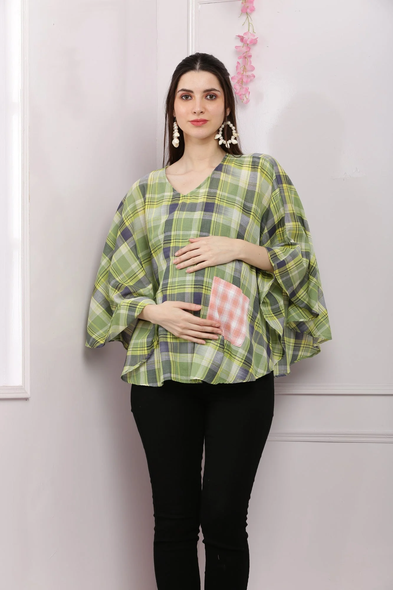 Pretty Olive Green Maternity & Nursing Stole - Chenance