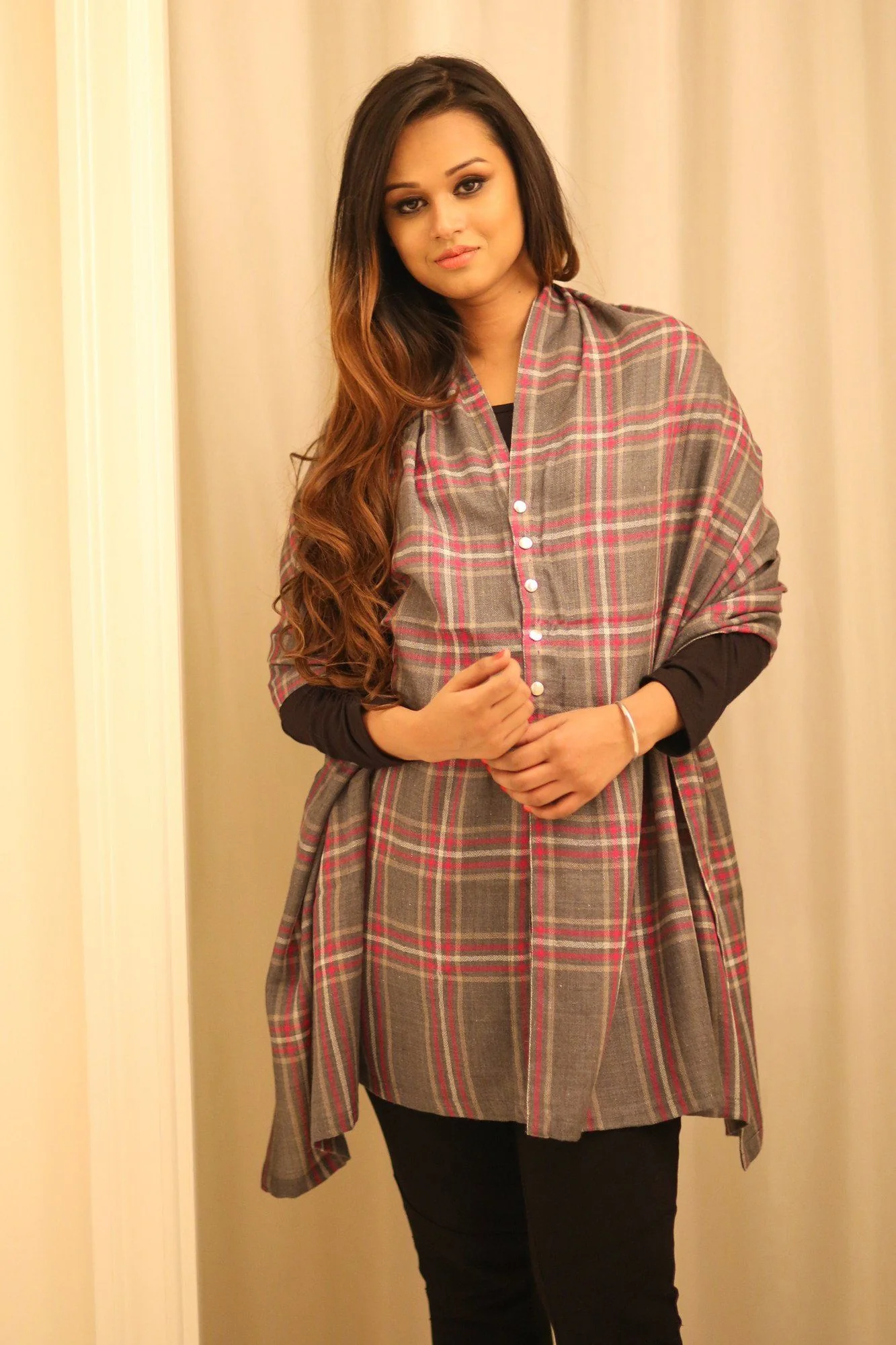 Luxe Diamond Weave Silk Wool Nursing Stole - Chenance