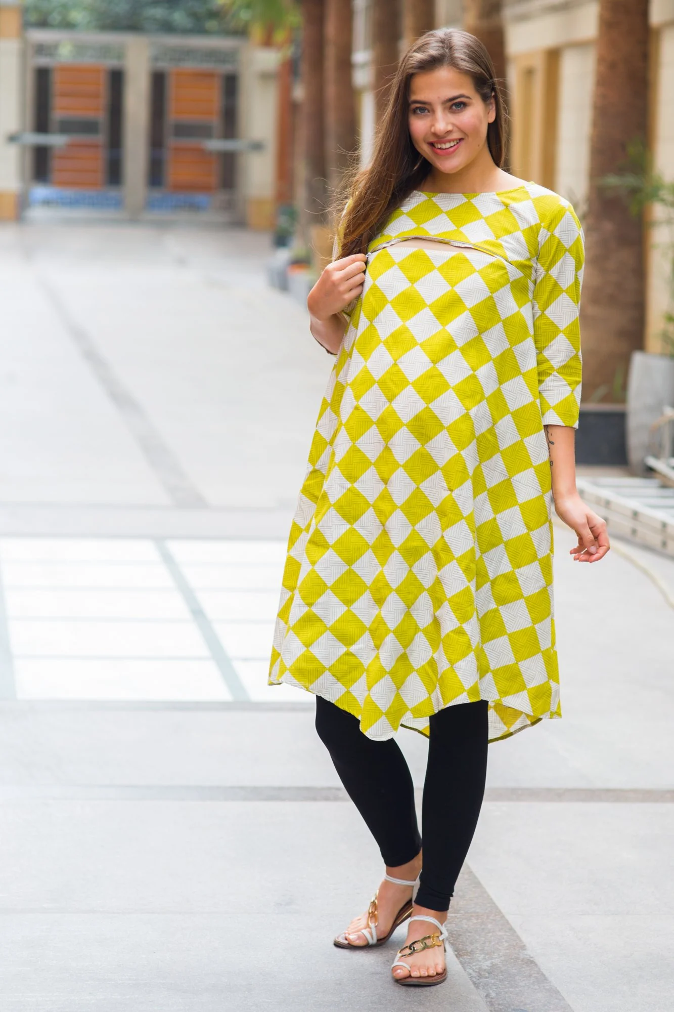 Lemon Maternity & Nursing Dress - Chenance