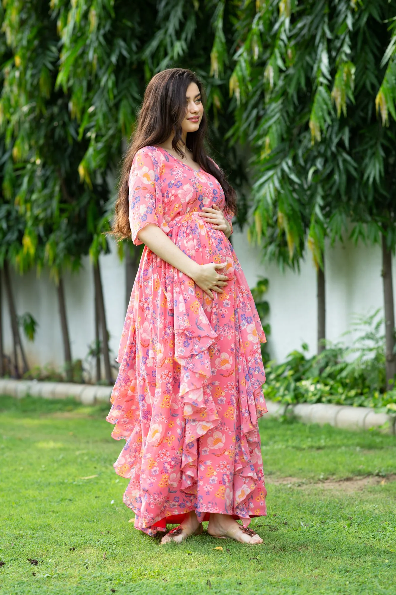 Jolly Floral Maternity Flow Dress - Chenance