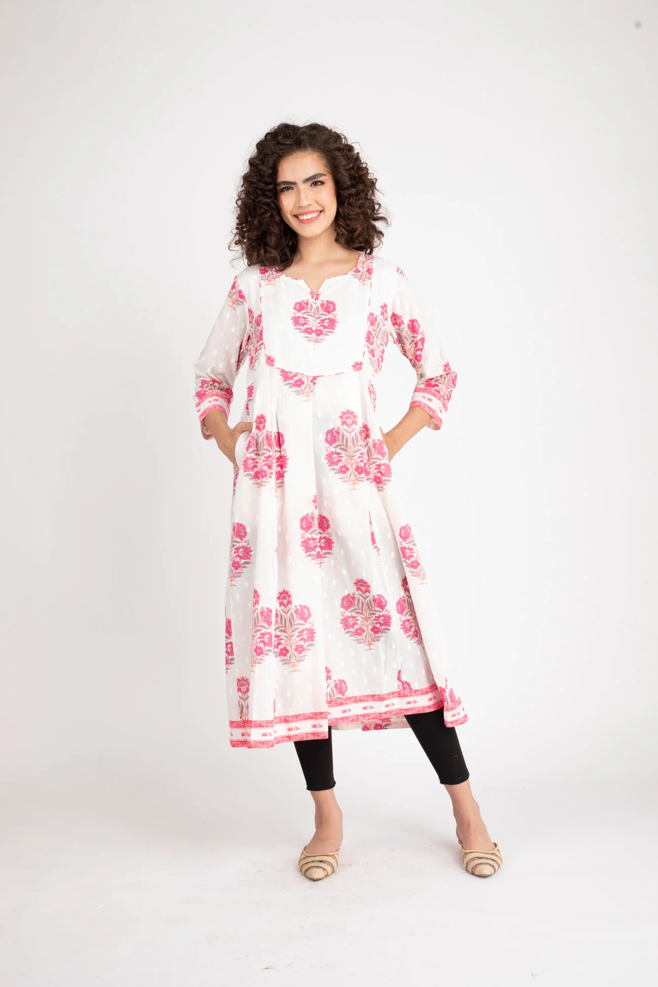 Snow White Front Zip Nursing Kurta (100% Cotton) - Chenance