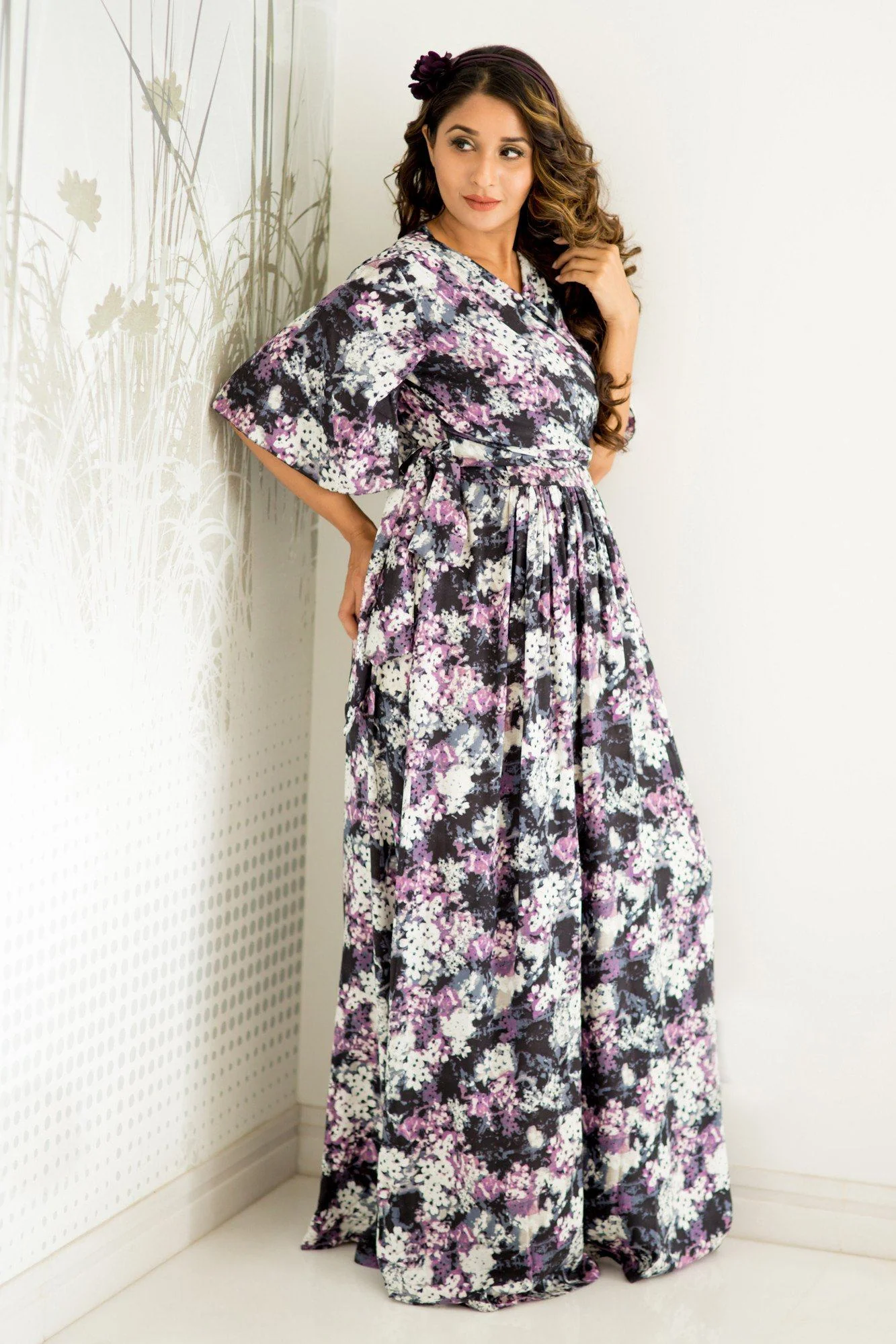 Lilac Blossom Maternity & Nursing Wrap Dress - Chenance