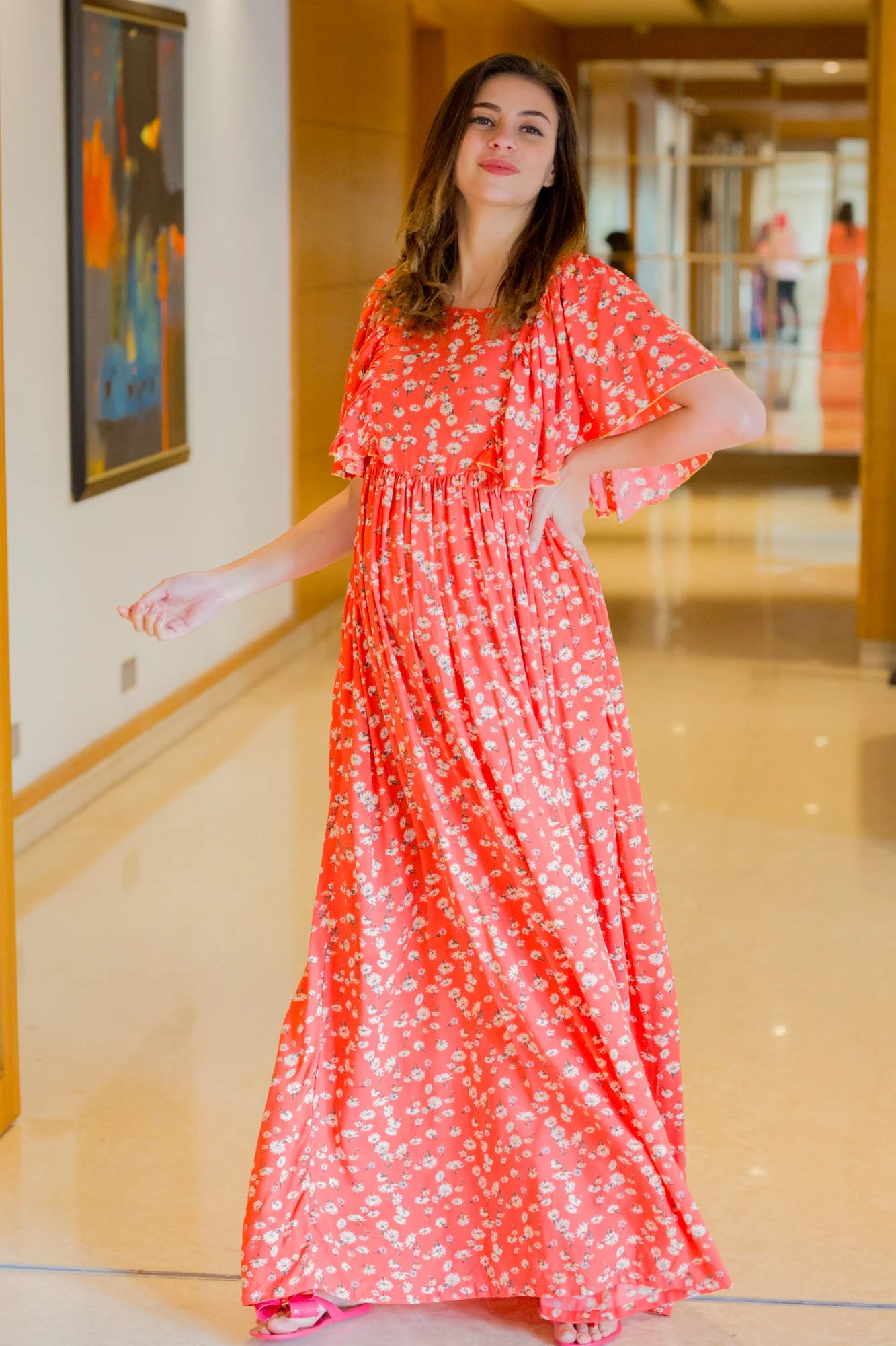 Plum Floral Maternity & Nursing Flap Dress - Chenance