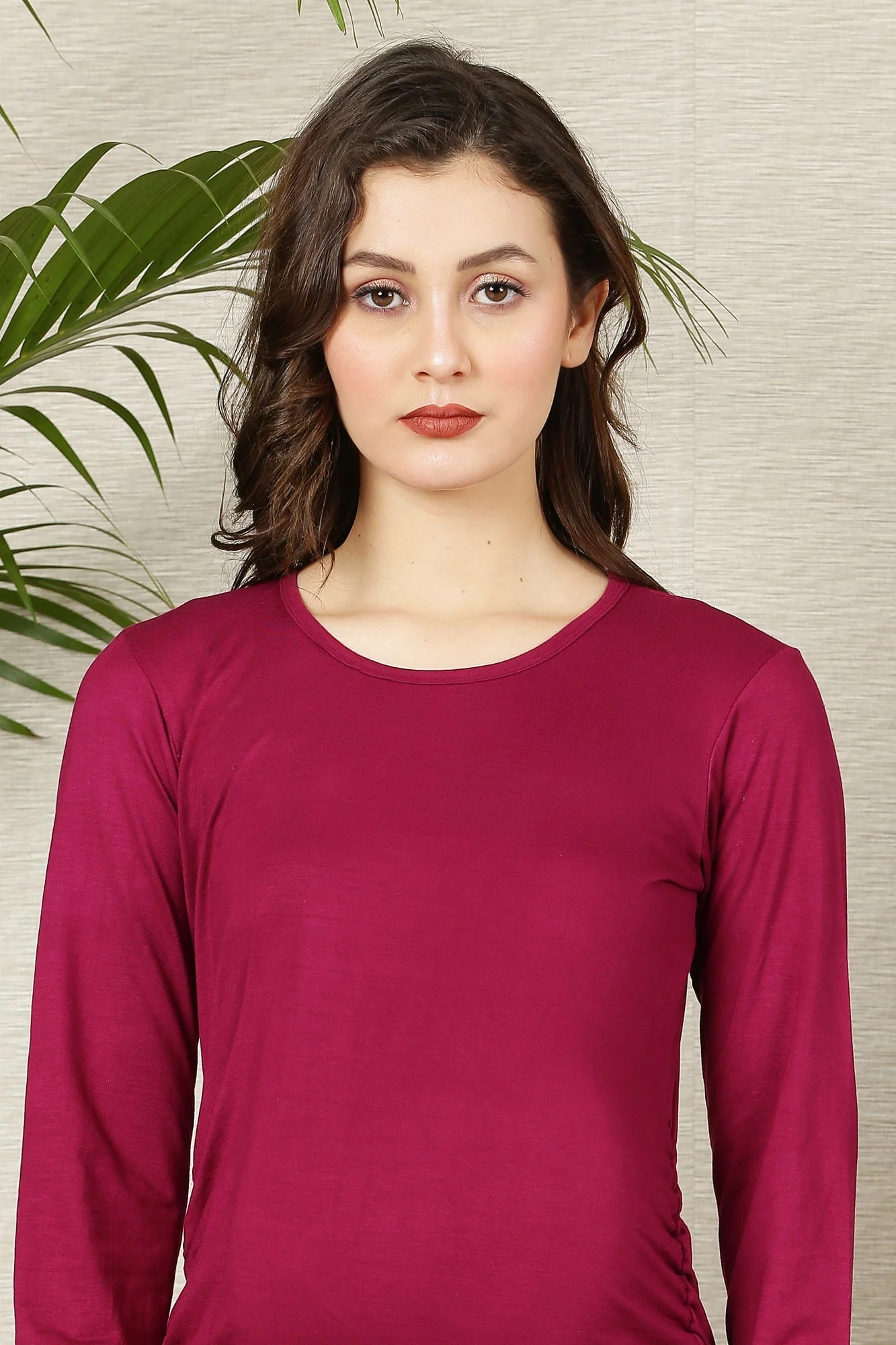 Maternity Ruched Tops - Wine & Grey Twin Pack - Chenance