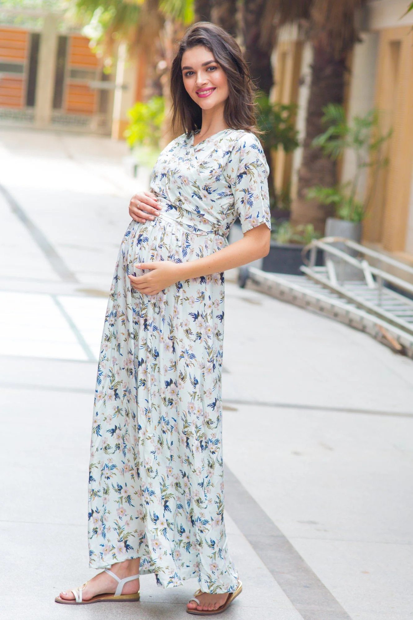 Pastel Orchid Maternity & Nursing Wrap Dress - Chenance
