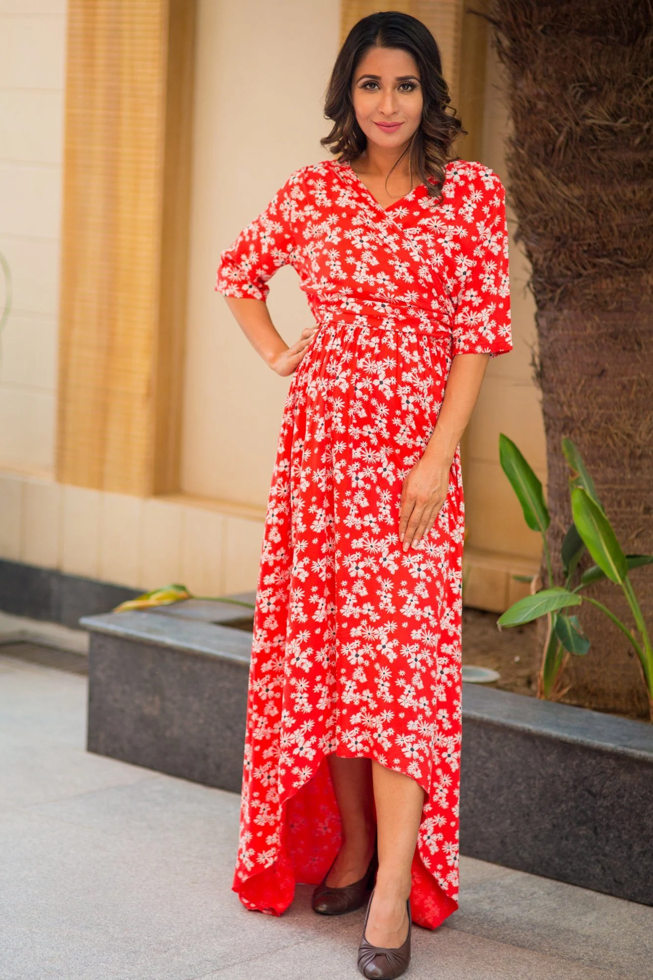 Tangerine Tulip Hi-Low Dress Maternity & Nursing Dress - Chenance