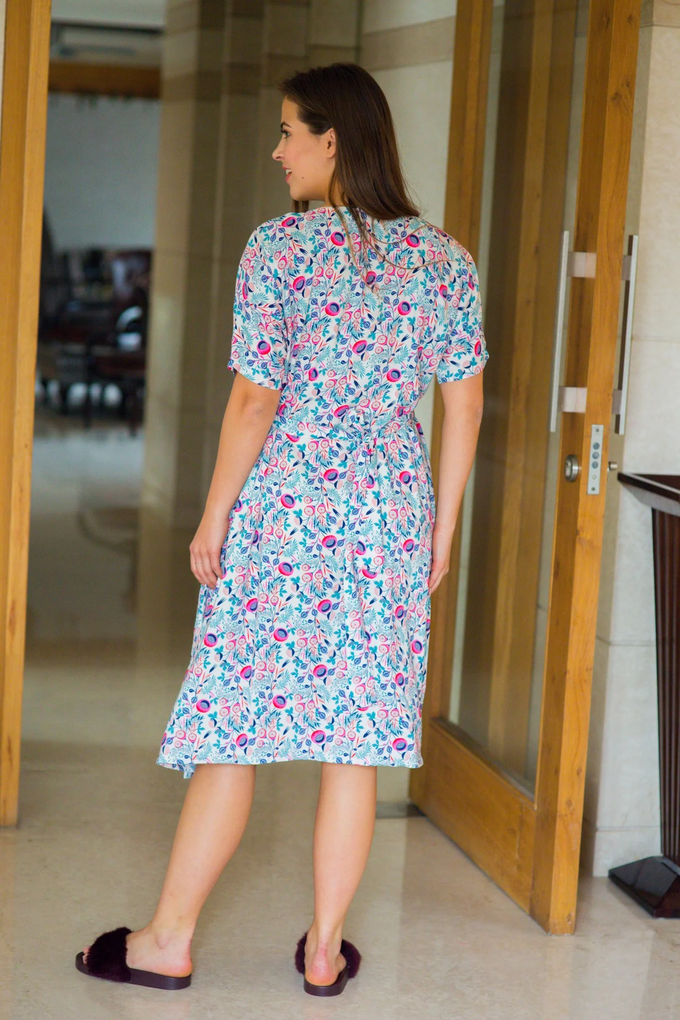 Set of 2 - Cute Candy Shoulder Snap Delivery Gown + Matching Baby Swaddle - Chenance