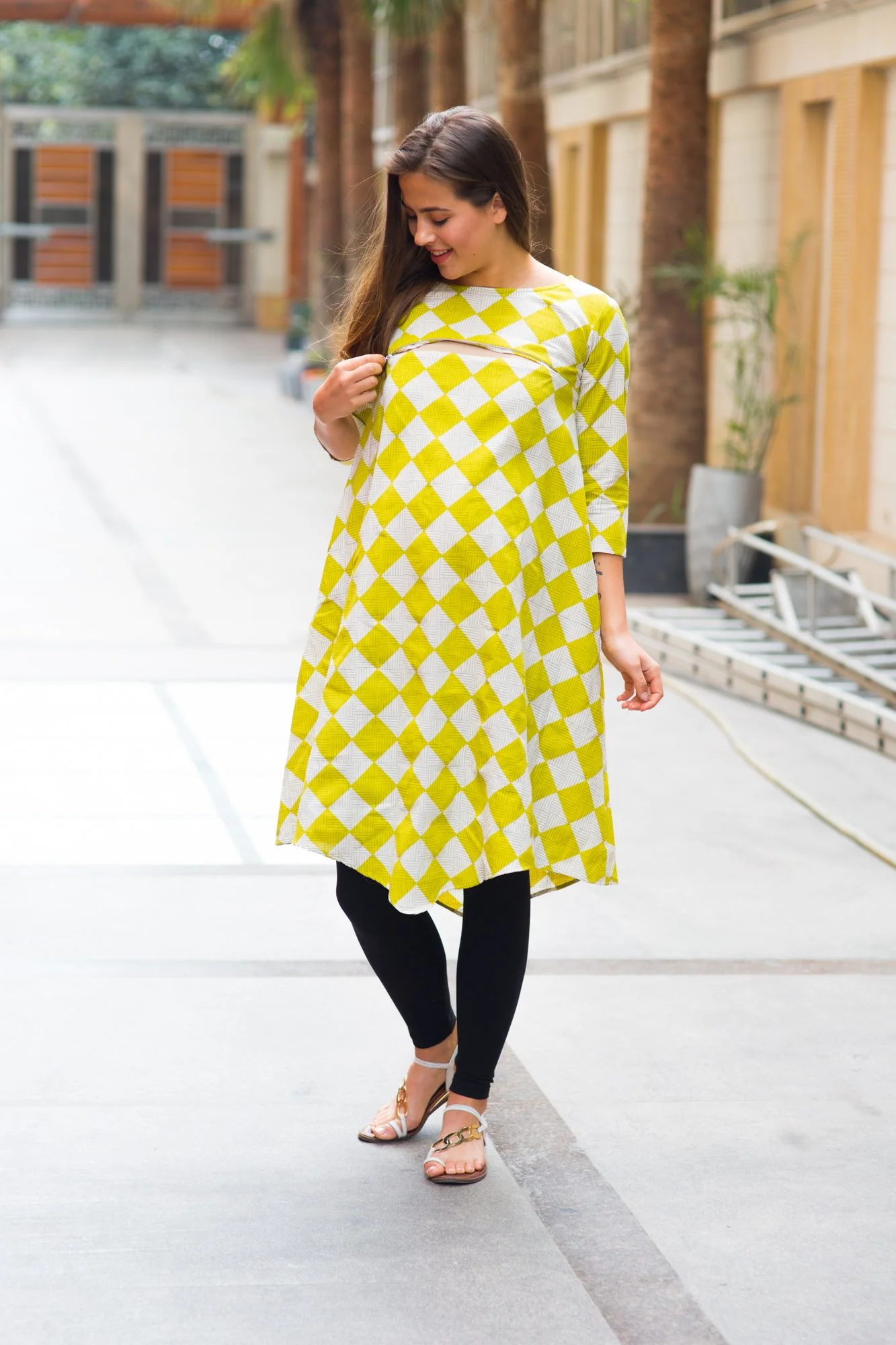 Lemon Maternity & Nursing Dress - Chenance