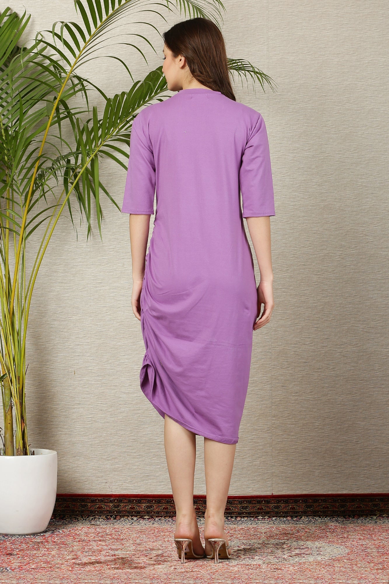 Lovable Lilac Ruched Maternity Dress - Chenance
