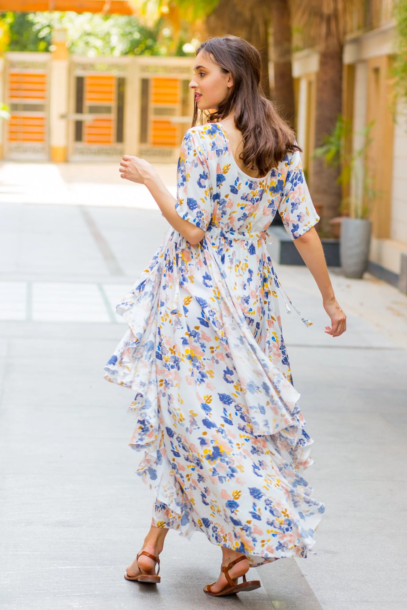 Serene White Sprinkle Flow Dress - Chenance