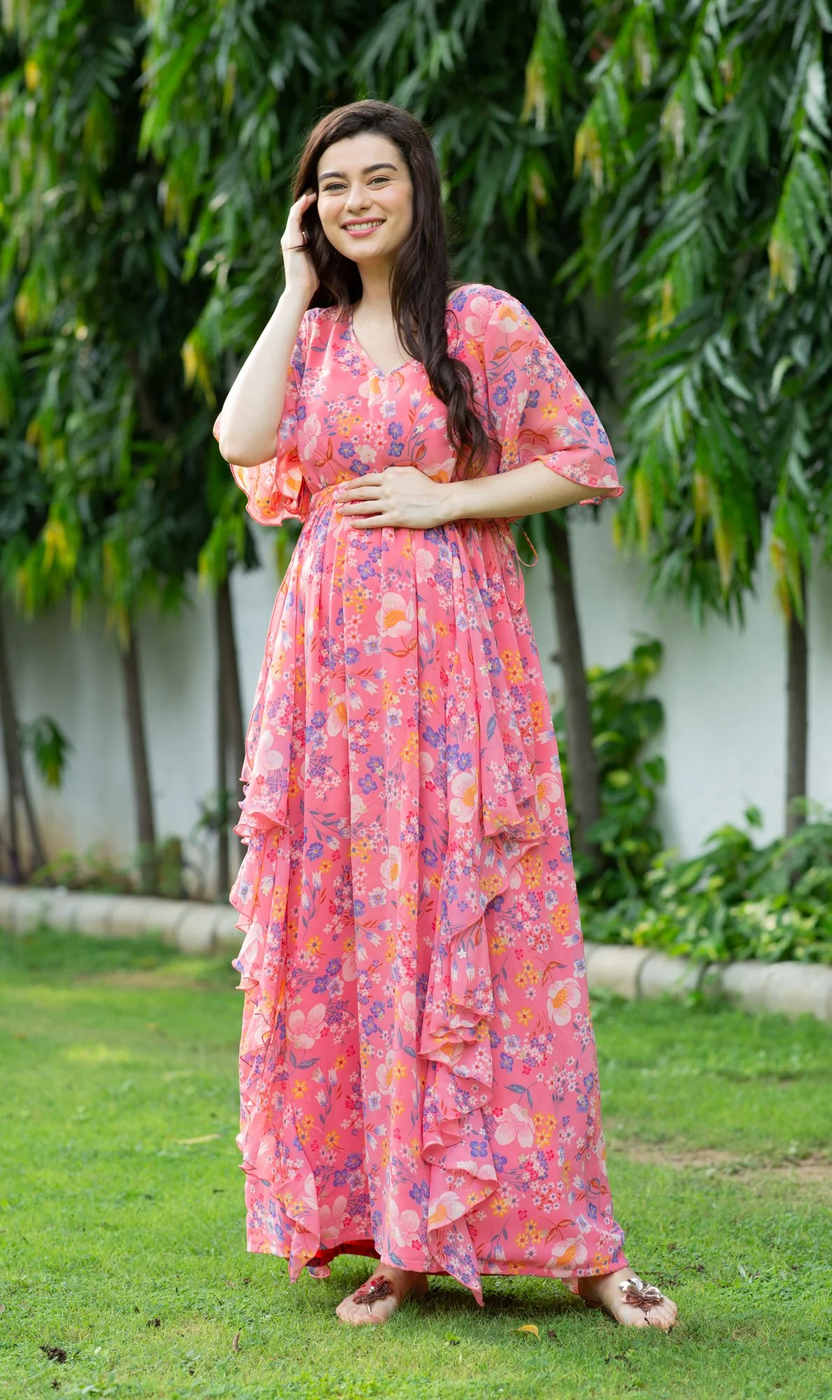 Jolly Floral Maternity Flow Dress - Chenance