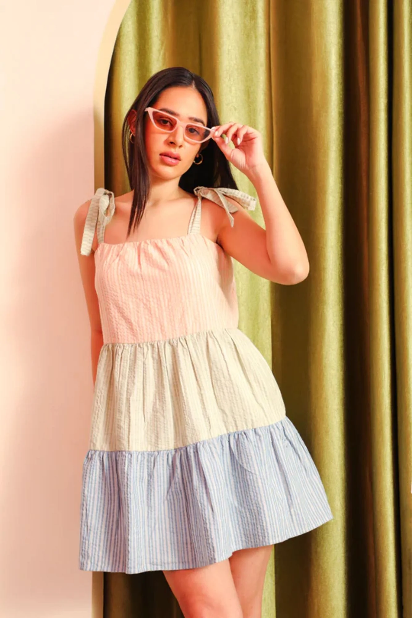 Casata Maternity Tiered Dress (100% Cotton) - Chenance