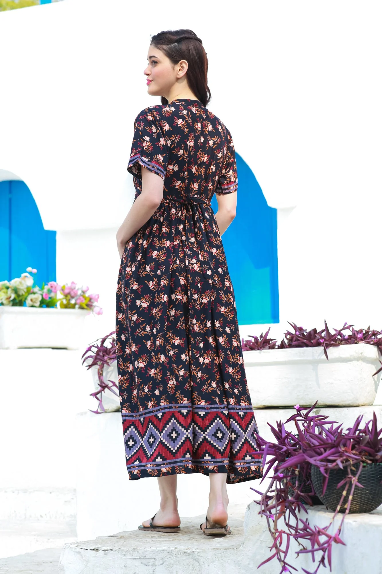Jade Floral Maternity & Nursing Kurta Dress - Chenance