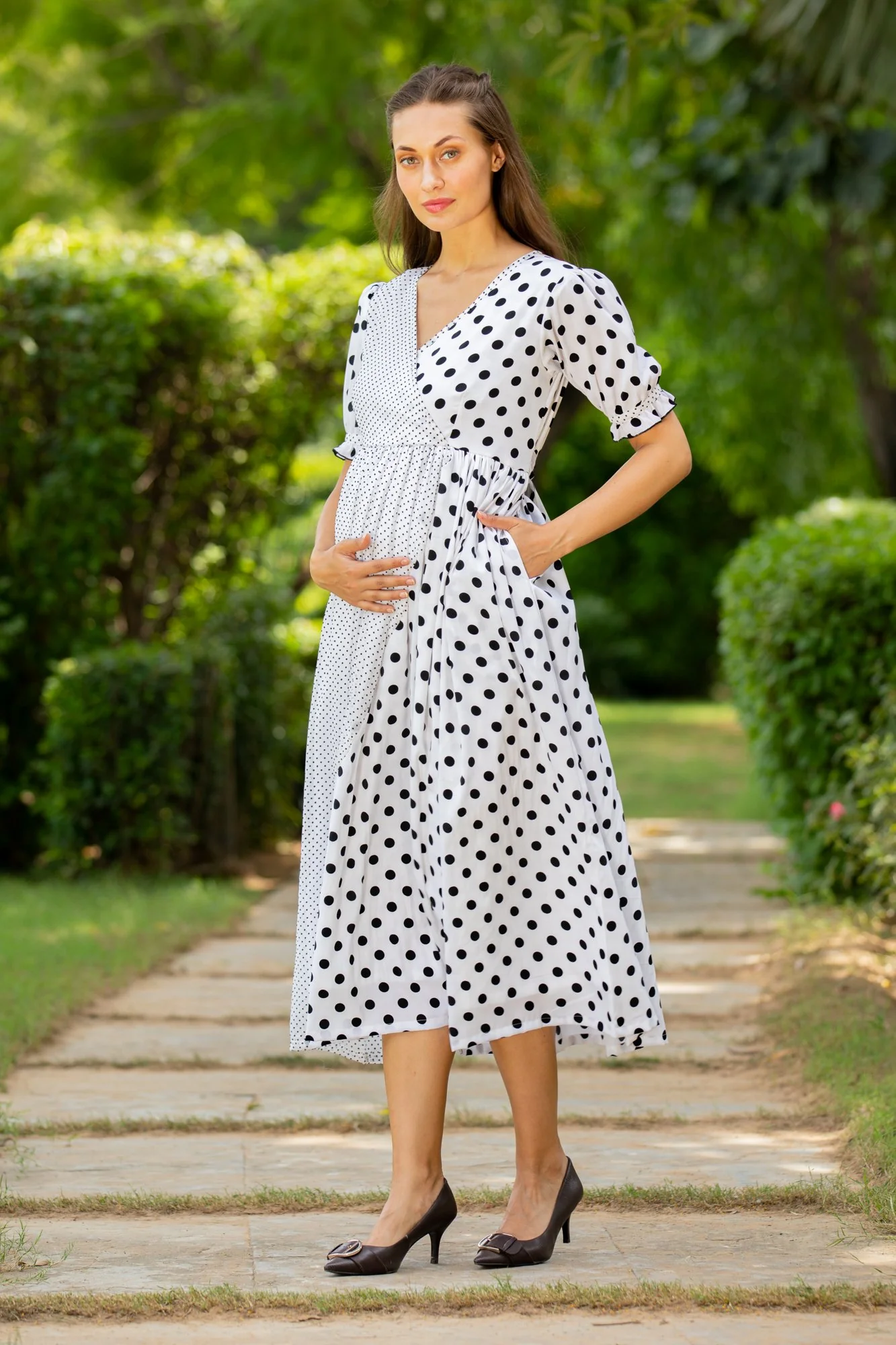 Peppy Polka Maternity & Nursing Dress - Chenance